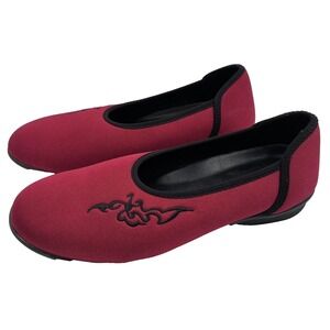 Barefoot‎ Freedom Women's Julie  Red Black Trim  Sz 9M Textile 13222-5Z Stretch